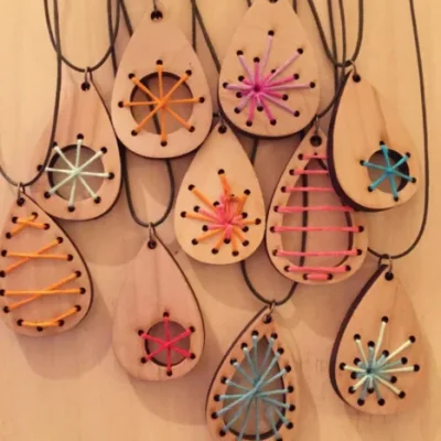 Embroidery Pendant Necklaces CNC DXF SVG Free Download CNC laser cut design