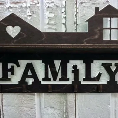 Family House Wall Sign CNC DXF SVG Free Download CNC laser cut design