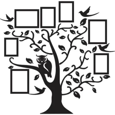 Family Tree Photo Frame CNC DXF SVG Free Download CNC laser cut design