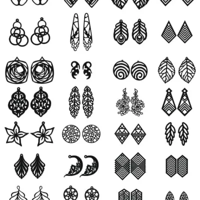 Fashion Earrings Collection CNC DXF SVG Free Download CNC laser cut design