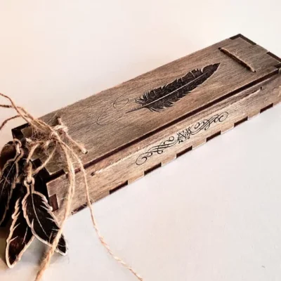 Feather Decorative Box CNC DXF SVG Free Download CNC laser cut design