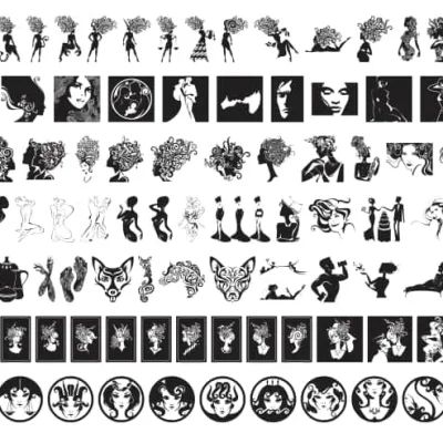 Female Figure Silhouette Portrait CNC DXF SVG Free Download CNC laser cut design