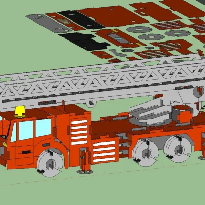 Fire Truck Emergency Vehicle CNC DXF SVG Free Download CNC laser cut design