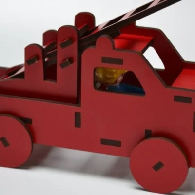 Fire Truck Toy Vehicle CNC DXF SVG Free Download CNC laser cut design