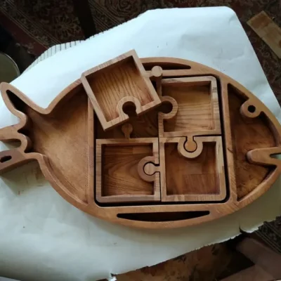 Fish Puzzle Tray CNC DXF SVG Free Download CNC laser cut design
