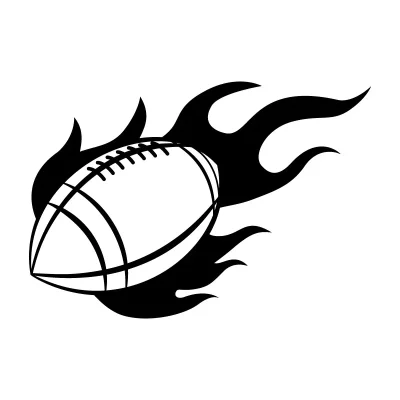 Flaming Football Sports CNC DXF SVG Free Download CNC laser cut design