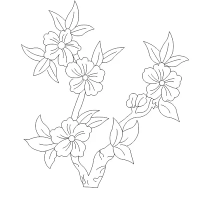 Floral Branch Botanical CNC DXF SVG Free Download CNC laser cut design