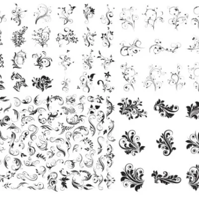 Floral Ornamental Swirl Collection CNC DXF SVG Free Download CNC laser cut design
