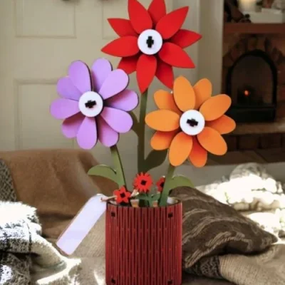 Flower Bouquet Vase CNC DXF SVG Free Download CNC laser cut design