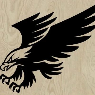 Flying Eagle Silhouette CNC DXF SVG Free Download CNC laser cut design