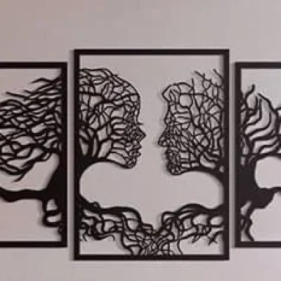 Four Panel Tree Wall Art CNC DXF SVG Free Download CNC laser cut design