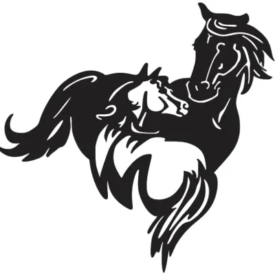 Galloping Horse Silhouette CNC DXF SVG Free Download CNC laser cut design