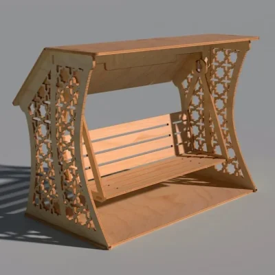 Garden Bench Swing Pavilion CNC DXF SVG Free Download CNC laser cut design