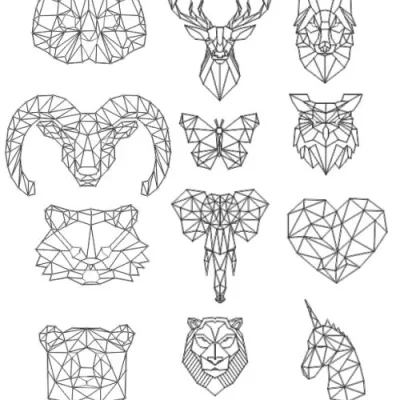 Geometric Animal Collection CNC DXF SVG Free Download CNC laser cut design