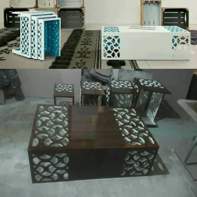 Geometric Coffee Table Set CNC DXF SVG Free Download CNC laser cut design