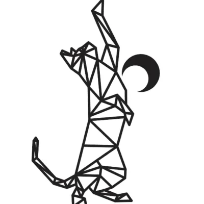 Geometric Wolf Howling Moon CNC DXF SVG Free Download CNC laser cut design