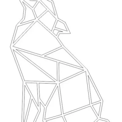Geometric Wolf Sitting Portrait CNC DXF SVG Free Download CNC laser cut design