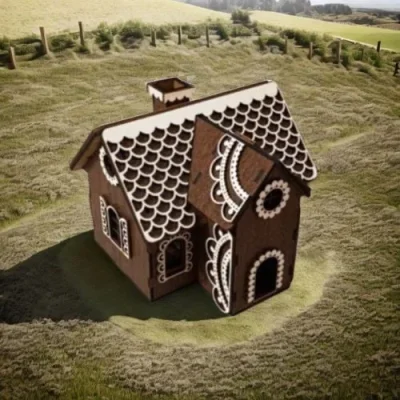 Gingerbread House 3D CNC DXF SVG Free Download CNC laser cut design