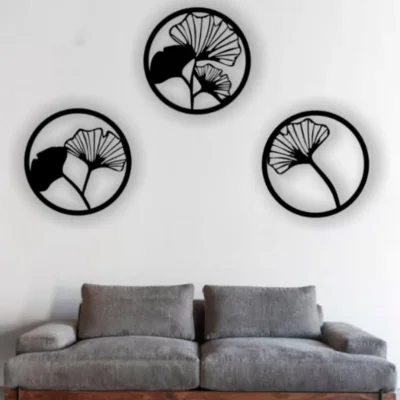 Ginkgo Leaf Circle Wall Art CNC DXF SVG Free Download CNC laser cut design