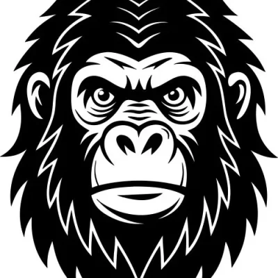 Gorilla Ape Face Portrait CNC DXF SVG Free Download CNC laser cut design