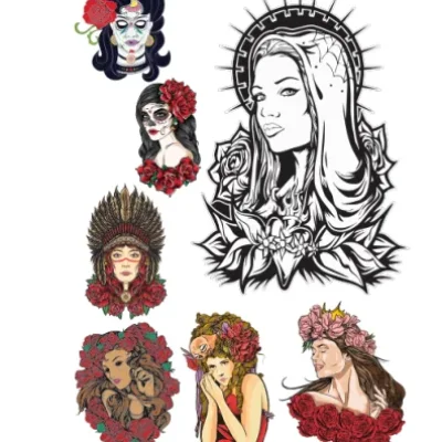Gothic Women Portrait Collection CNC DXF SVG Free Download CNC laser cut design
