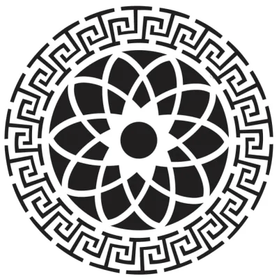 Greek Key Geometric Mandala CNC DXF SVG Free Download CNC laser cut design