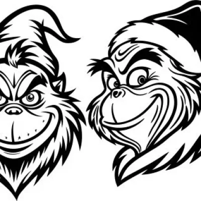 Grinch Santa Christmas Faces CNC DXF SVG Free Download CNC laser cut design