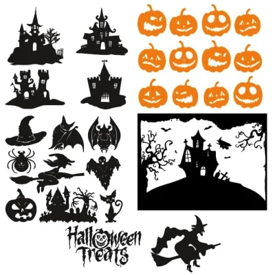 Halloween Pumpkin Haunted House Collection CNC DXF SVG Free Download CNC laser cut design