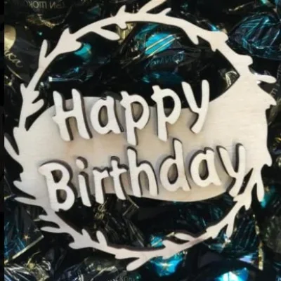 Happy Birthday Wreath Sign CNC DXF SVG Free Download CNC laser cut design