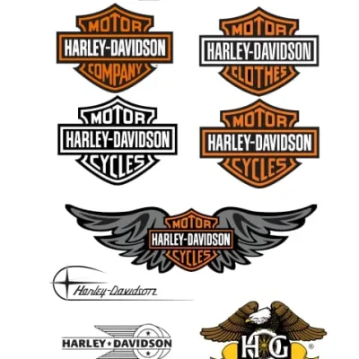 Harley Davidson Logo Collection CNC DXF SVG Free Download CNC laser cut design