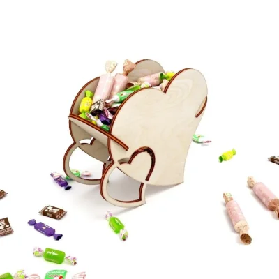 Heart Candy Container CNC DXF SVG Free Download CNC laser cut design