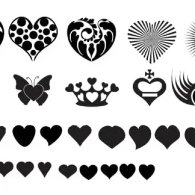 Heart Collection Decorative CNC DXF SVG Free Download CNC laser cut design
