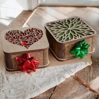 Heart Leaf Gift Box CNC DXF SVG Free Download CNC laser cut design