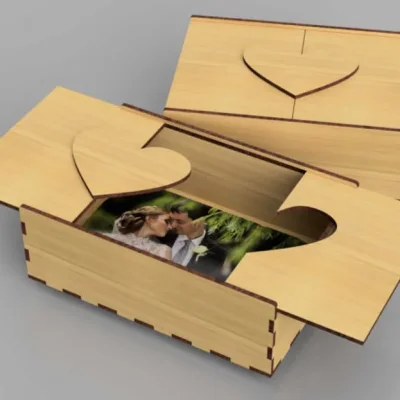 Heart Photo Display Box CNC DXF SVG Free Download CNC laser cut design