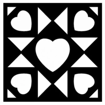 Heart Quilt Block Pattern CNC DXF SVG Free Download CNC laser cut design