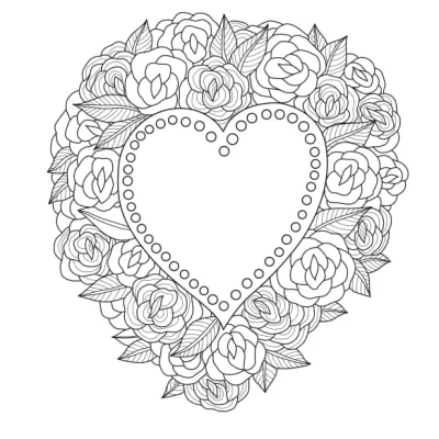 Heart Rose Wreath Romance CNC DXF SVG Free Download CNC laser cut design