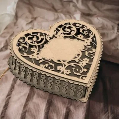 Heart Shaped Decorative Box CNC DXF SVG Free Download CNC laser cut design
