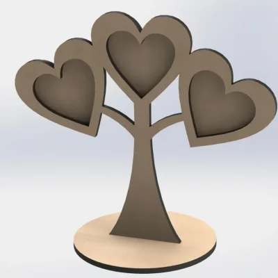 Heart Tree Love CNC DXF SVG Free Download CNC laser cut design
