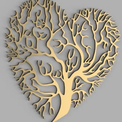 Heart Tree Love Wall Art CNC DXF SVG Free Download CNC laser cut design