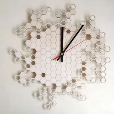 Hexagonal Honeycomb Clock CNC DXF SVG Free Download CNC laser cut design