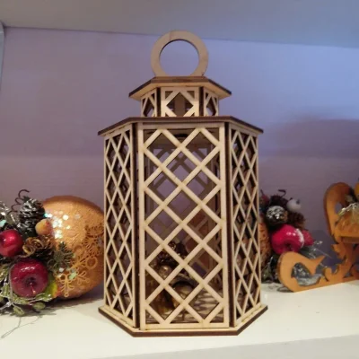 Hexagonal Lattice Lantern CNC DXF SVG Free Download CNC laser cut design