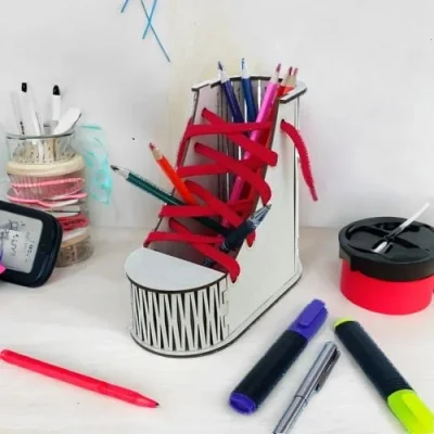 High Heel Shoe Pen Holder CNC DXF SVG Free Download CNC laser cut design
