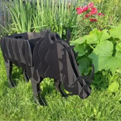 Hippo Animal Silhouette CNC DXF SVG Free Download CNC laser cut design