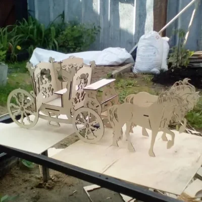 Horse Carriage Cart CNC DXF SVG Free Download CNC laser cut design