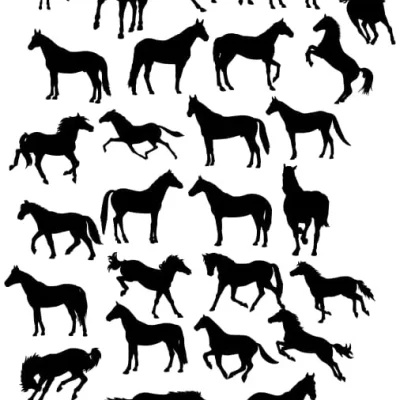 Horse Silhouettes Collection CNC DXF SVG Free Download CNC laser cut design