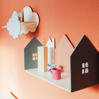 House Shelf Wall Decor CNC DXF SVG Free Download CNC laser cut design