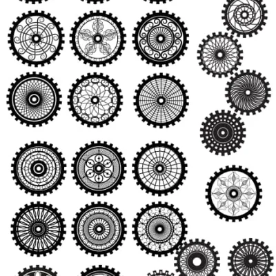 Industrial Gear Mandala Collection CNC DXF SVG Free Download CNC laser cut design