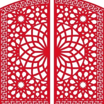 Islamic Geometric Door Panel CNC DXF SVG Free Download CNC laser cut design