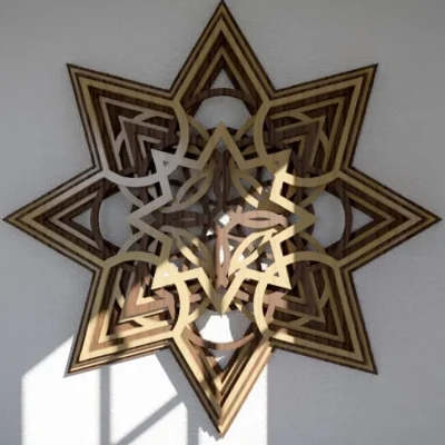 Islamic Star Geometric Wall Art CNC DXF SVG Free Download CNC laser cut design
