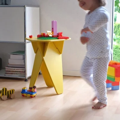 Kids Stool Table Yellow CNC DXF SVG Free Download CNC laser cut design